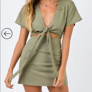 PRINCESS POLLY tie front mini dress